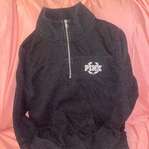 PINK black with white spots pullover XS